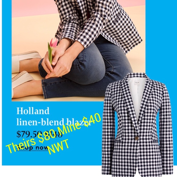 Gingham French Style Blazer - Picture 1 of 9